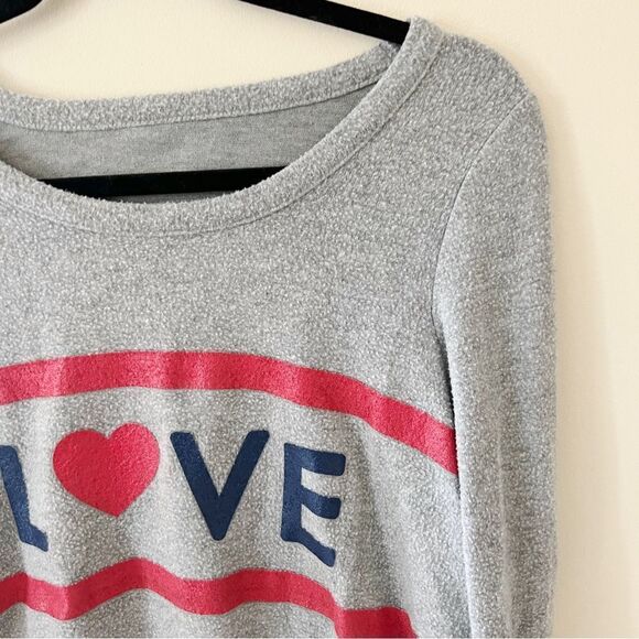 Chaser LOVE Gray Longsleeve sweater - Picture 2 of 4